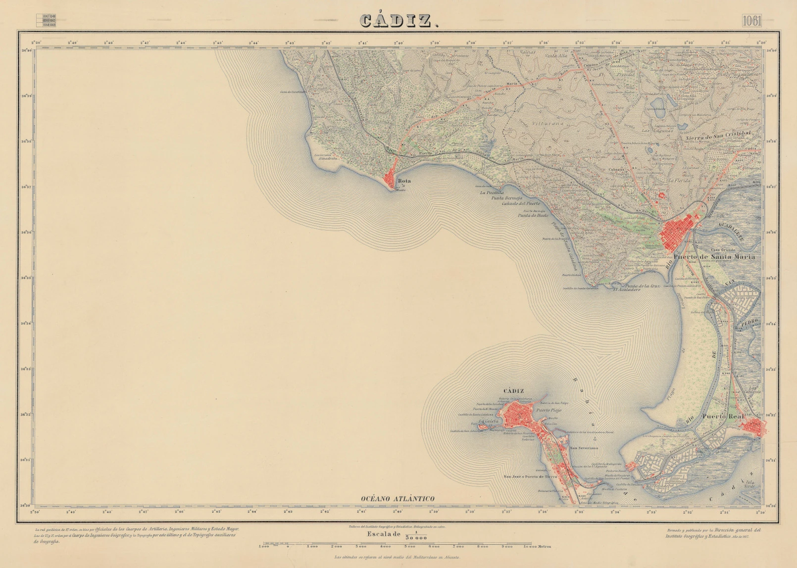 Mapa antiguo de Cádiz