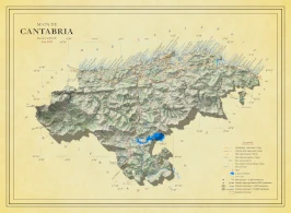 Moderno mapa antiguo de Cantabria