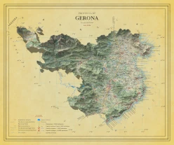 Moderno mapa antiguo de Gerona