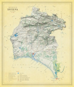 Moderno mapa antiguo de Huelva