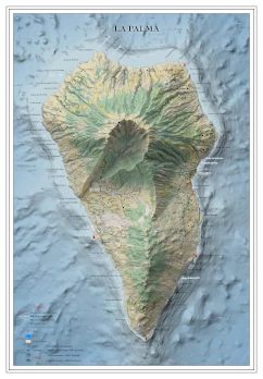Moderno mapa antiguo de La Palma