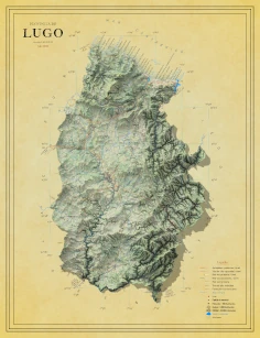 Moderno mapa antiguo de Lugo