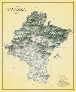 Moderno mapa antiguo de Navarra