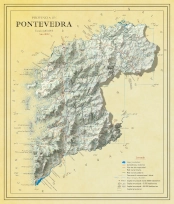 Moderno mapa antiguo de Pontevedra