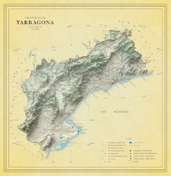 Moderno mapa antiguo de Tarragona